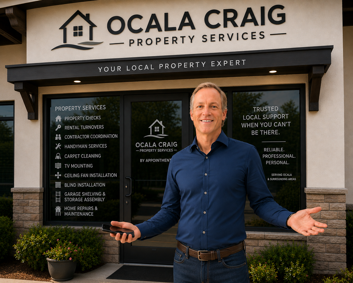 Craig von Teuber outside Ocala Craig Property Services