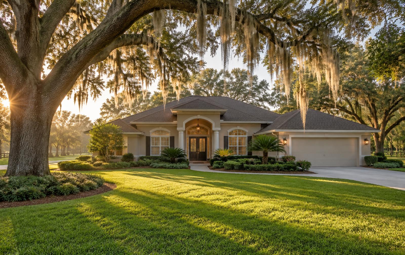 Ocala-area home beneath live oak trees